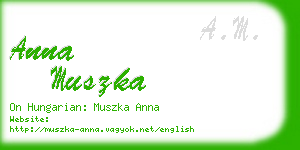 anna muszka business card